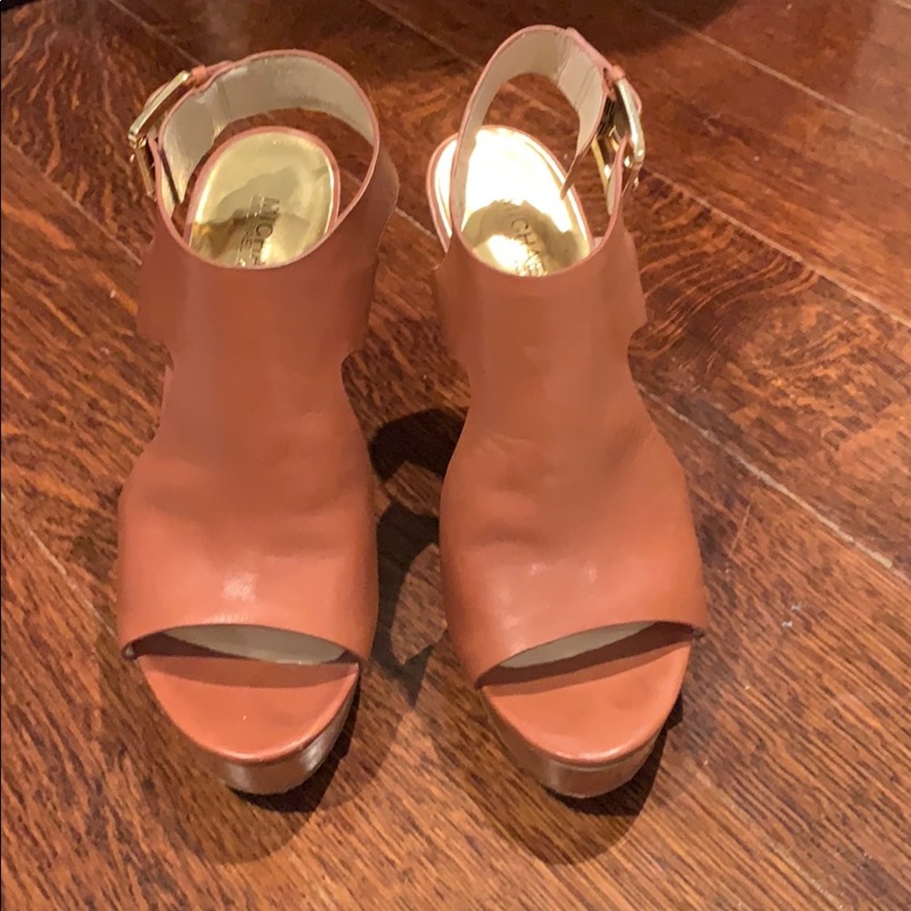 Michael kors leather wedges